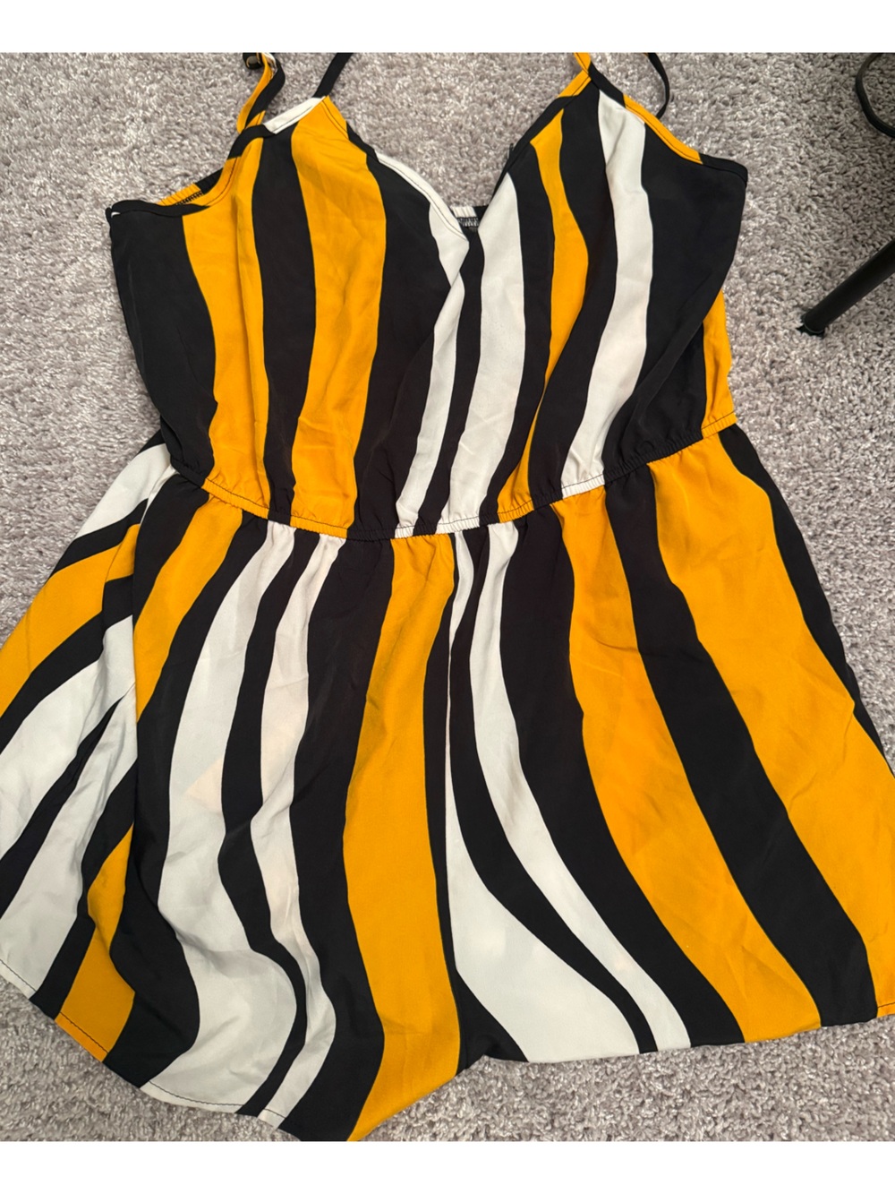 SHEIN Yellow Black White womens romper